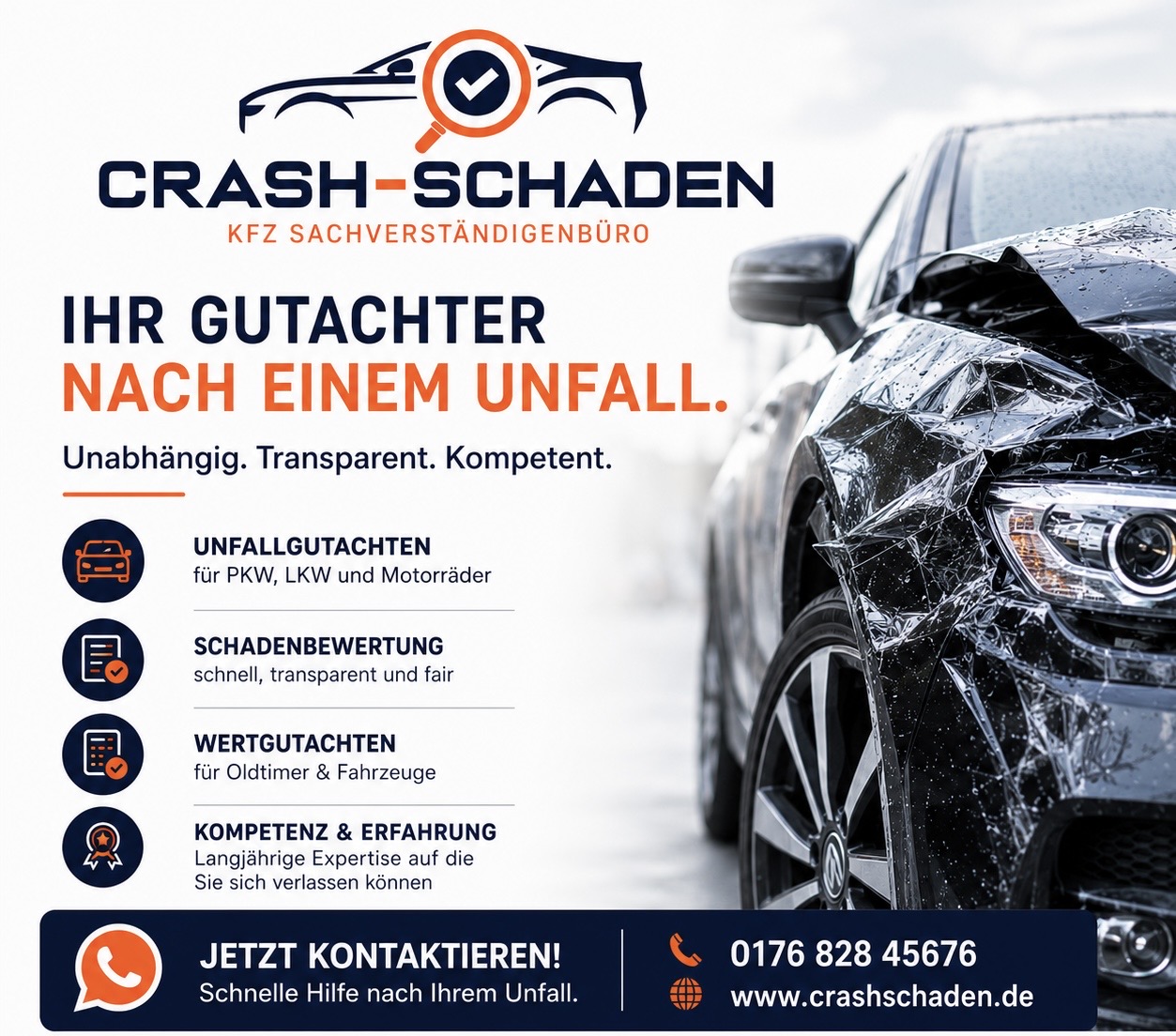 Kfz-Gutachter Friedrichsdorf - Crash-Schaden KFZ Sachverständigenbüro - Schadengutachten