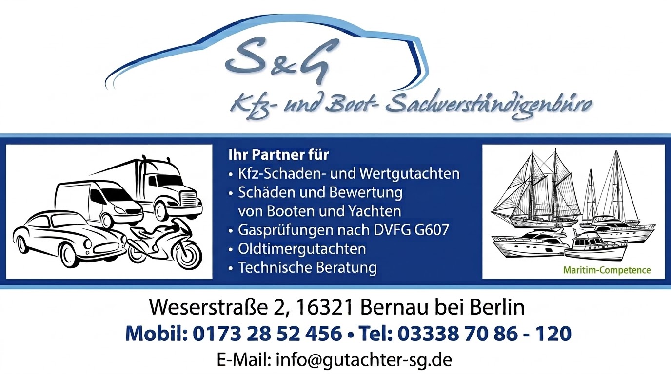 Kfz-Gutachter Bernau bei Berlin - S&G Sachverständigenbüro - Unfallgutachten & Wertermittlung